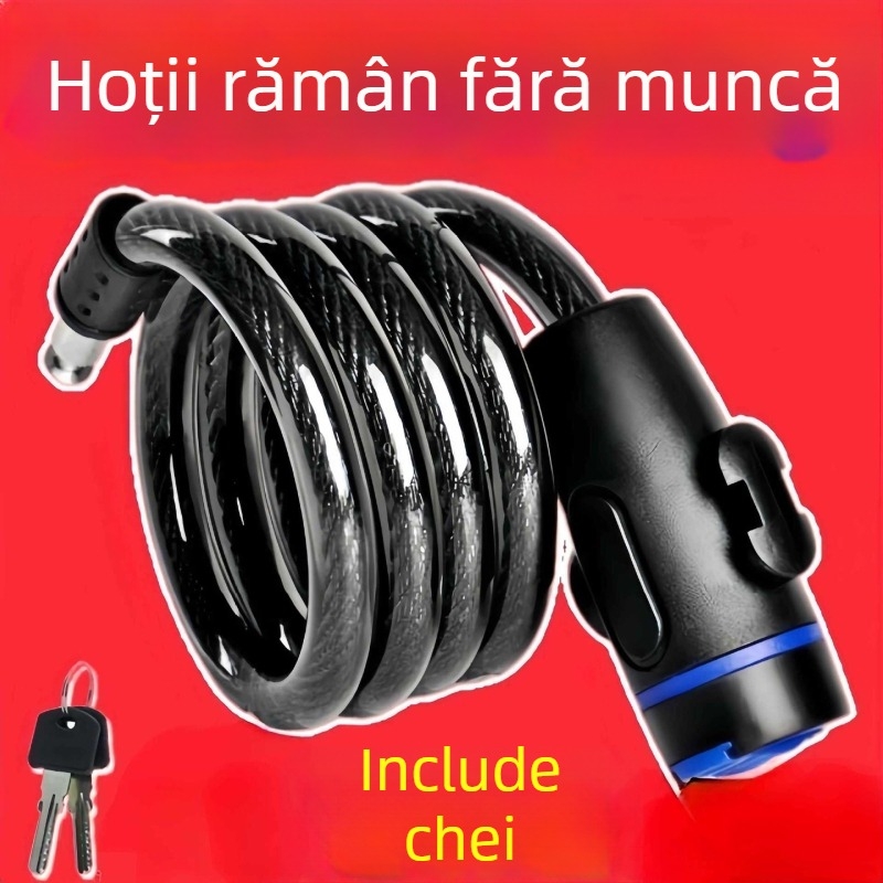 Lacăt cu lanț anti-furt pentru bicicletă și motocicletă electrică