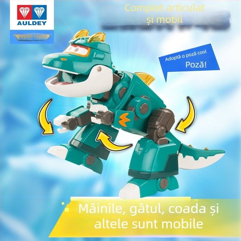 Super Wings dinozaur transformabil robot-jucărie cu sunet și lumină