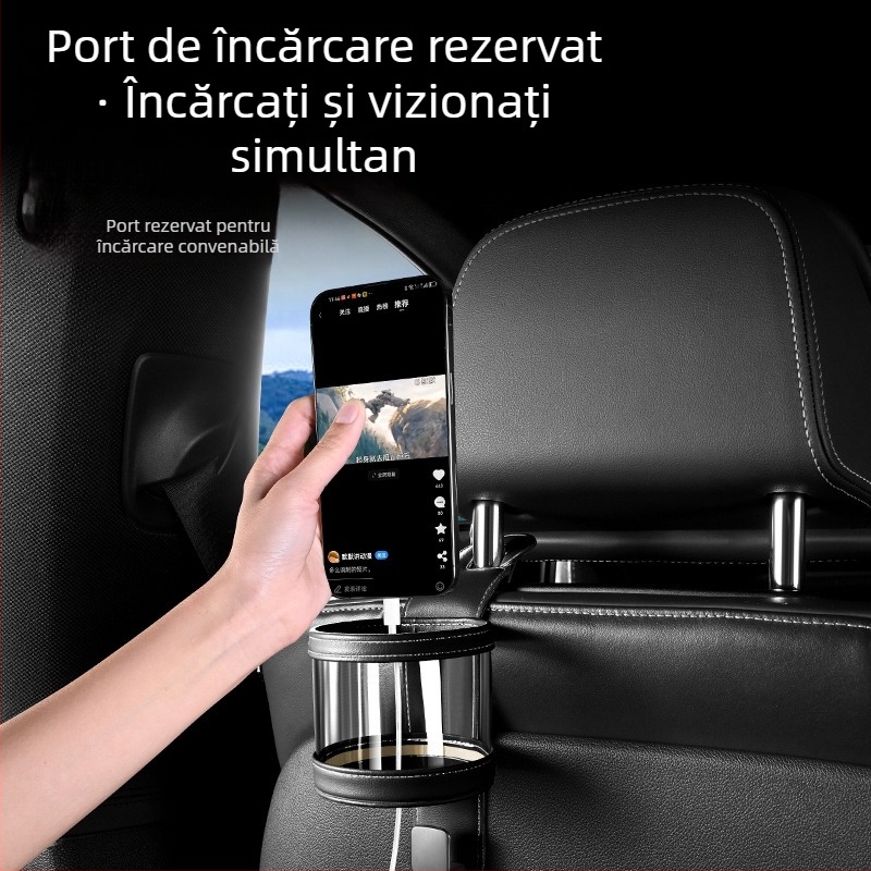 Suport auto pentru pahare, cârlig pentru spatele scaunului, suport pentru ceai în interior, organizator multifuncțional pentru bancheta din spate