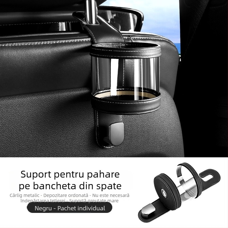 Suport auto pentru pahare, cârlig pentru spatele scaunului, suport pentru ceai în interior, organizator multifuncțional pentru bancheta din spate