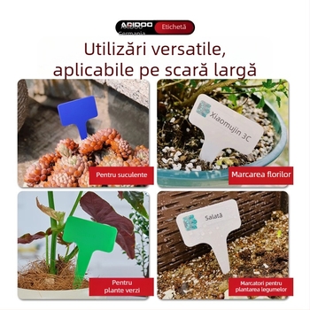 Etichete de grădină îngroșate cu tijă pentru fixare în sol, etichete plastice colorate pentru flori, plante și suculente