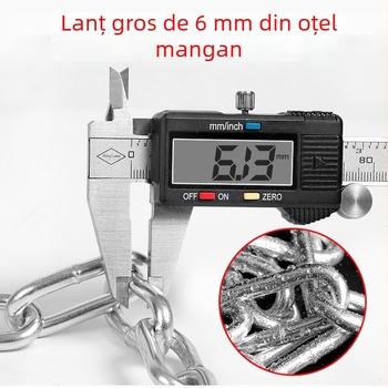 Verigă de lanț cu cod de cinci cifre și lanț din oțel mangan gros, pentru bicicletă și motocicletă – lacăt antifurt