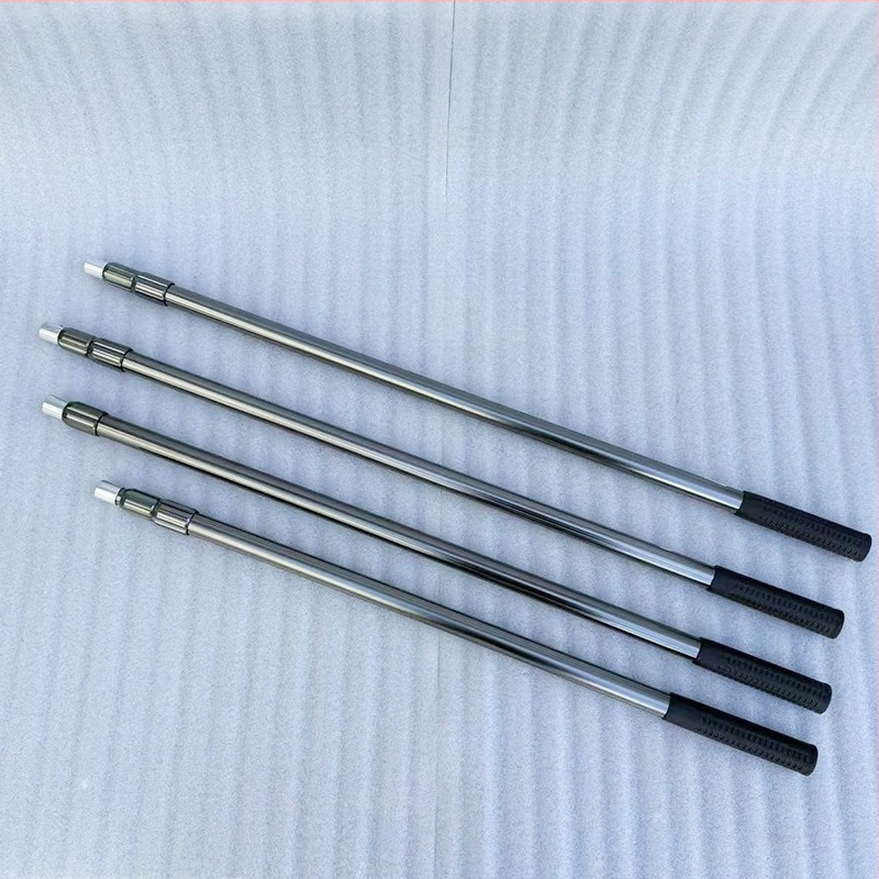 Stâlp din aliaj de aluminiu pentru plasă mare de pescuit, gros, extrem de rigid, telescopic cu blocare