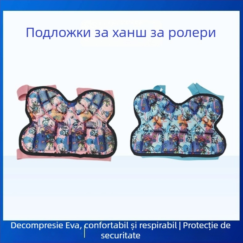 Pantaloni de protecție pentru șolduri pentru copii, cu bretele, pentru role și schi