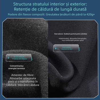 Mască de schi unisex pentru toamnă-iarnă, pentru ciclism outdoor, căptușită cu fleece, cu o construcție groasă, protecție facială împotriva vântului și frigului, închidere magnetică