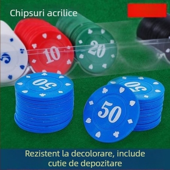 Set de 100 bucăți de jetoane mixte de poker pentru Texas Hold’em și Mahjong – pentru sala de jocuri