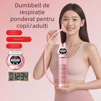 Nouă halteră de respirație portabilă pentru antrenament abdominal, crește capacitatea pulmonară, tonifică mușchii abdominali și linia abdomenului, întărește mușchii podelei pelvine și mușchii faciali.