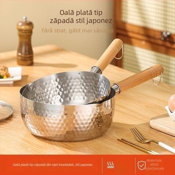 Yukihira îngroșat, din oțel inoxidabil 316, de calitate alimentară; oală pentru lapte, hrană pentru bebeluși, supă și tăiței instant