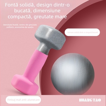 Gantere hexagonale mici pentru antrenament acasă, fier acoperit cu plastic, 1 kg–5 kg