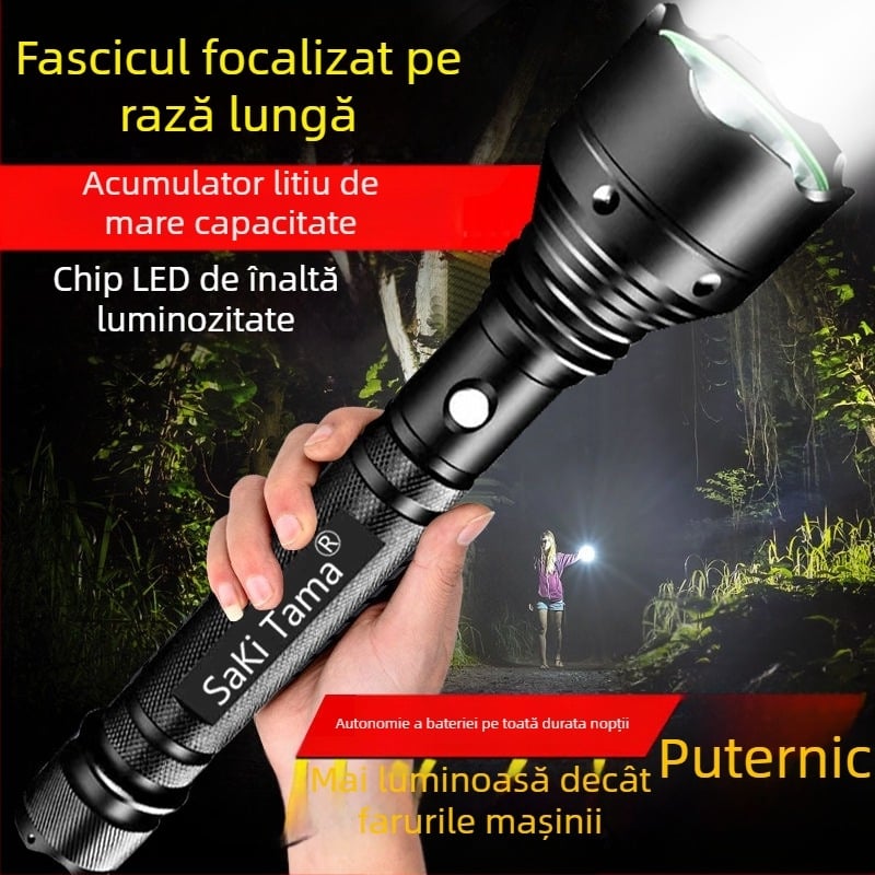 Lanternă reîncărcabilă cu rază lungă pentru patrule în exterior — rezistentă la explozii, durabilă, multifuncțională, de mână