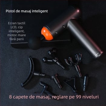 Pistolă electrică miofascială pentru masaj muscular profund – frecvență înaltă, funcționare silențioasă, masaj cu lovire pentru picioare și spate, masaj prin vibrații