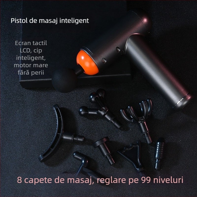 Pistolă electrică miofascială pentru masaj muscular profund – frecvență înaltă, funcționare silențioasă, masaj cu lovire pentru picioare și spate, masaj prin vibrații