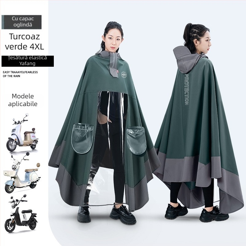 Poncho de ploaie pentru adulți, acoperire integrală, gros, pentru motociclete electrice, respirabil