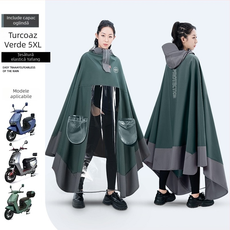 Poncho de ploaie pentru adulți, acoperire integrală, gros, pentru motociclete electrice, respirabil