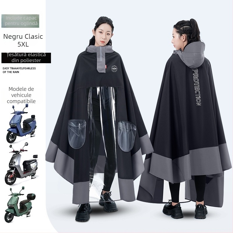 Poncho de ploaie pentru adulți, acoperire integrală, gros, pentru motociclete electrice, respirabil