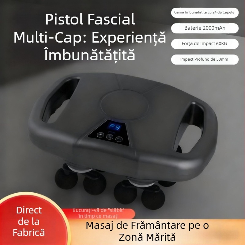 Masaj pentru fascie cu 24 de capete, dispozitiv de masaj puternic pentru uz casnic, vibrații de înaltă frecvență pentru mușchi și zona gâtului