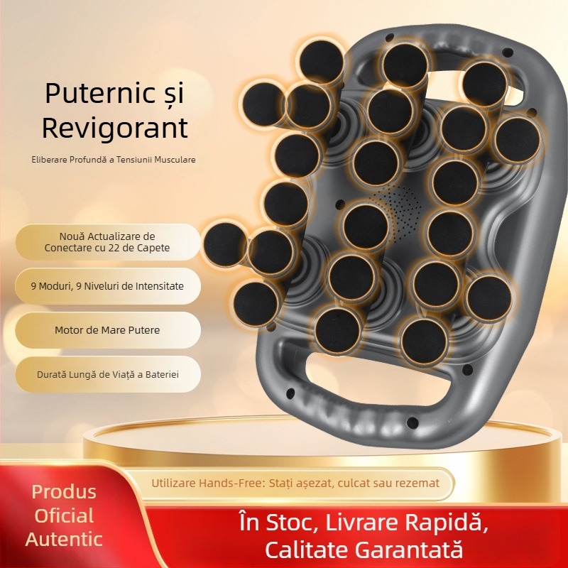 Masaj pentru fascie cu 24 de capete, dispozitiv de masaj puternic pentru uz casnic, vibrații de înaltă frecvență pentru mușchi și zona gâtului