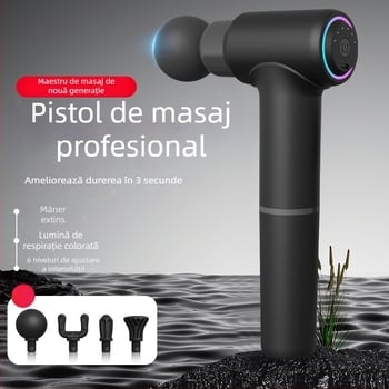 Masaj pentru fascie, cu mâner extins și iluminare LED colorată, 4 capete