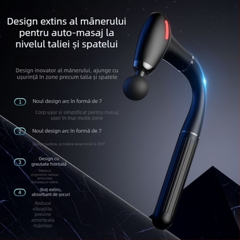 Masaj fascial profesional, cu mâner lung și cap curbat, pentru relaxarea mușchilor din întregul corp