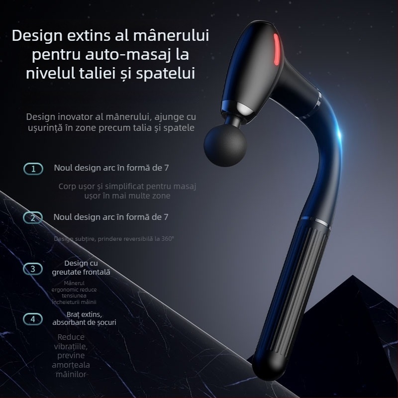 Masaj fascial profesional, cu mâner lung și cap curbat, pentru relaxarea mușchilor din întregul corp