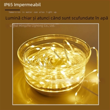 Lumini LED cu șnur de piele pentru exterior, lumini decorative impermeabile pentru curte și balcon, efect cer stelat