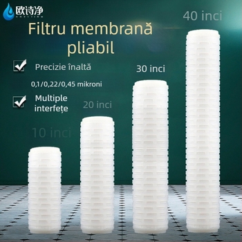 Element filtrant pliabil din PP cu membrană microporoasă, precizie înaltă 0,1 mm, 0,22/0,45 mm, tip presiune plată, 10/20/30/40 inch