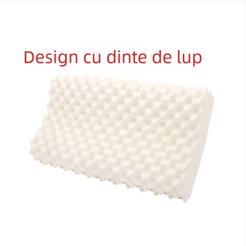 Pernă din latex natural thailandez pentru gât, cu suport cervical și nucleu de masaj