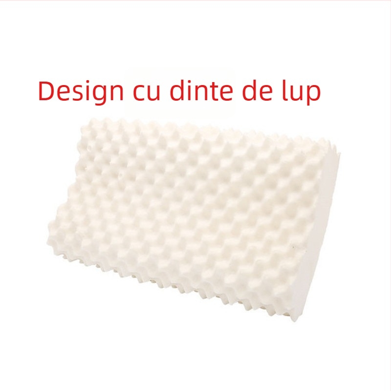 Pernă din latex natural thailandez pentru gât, cu suport cervical și nucleu de masaj