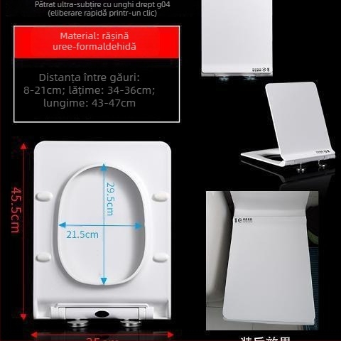 Capac de toaletă pătrat, universal, îngroșat și durabil, adaptabil la scaune trapezoidale, din rășină uree-formaldehidă