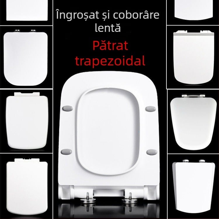  Capac de toaletă pătrat, universal, îngroșat și durabil, adaptabil la scaune trapezoidale, din rășină uree-formaldehidă