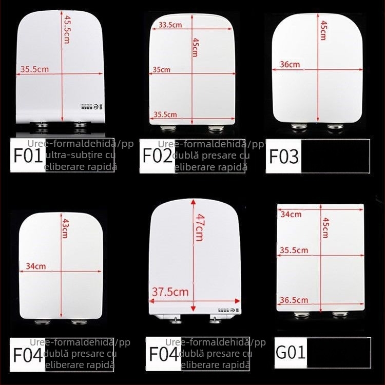  Capac de toaletă pătrat, universal, îngroșat și durabil, adaptabil la scaune trapezoidale, din rășină uree-formaldehidă