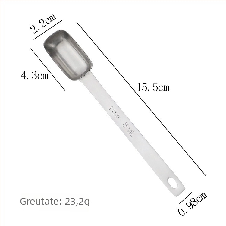 Set de linguri de măsurare din oțel inoxidabil 304, formă pătrată, cu scală de măsurare, pentru bucătărie și coacere
