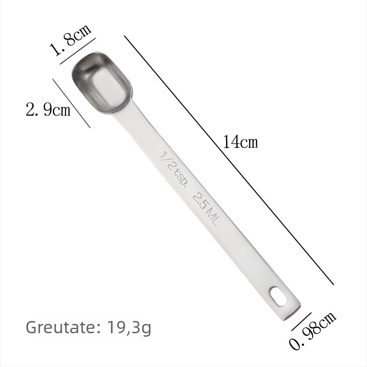 Set de linguri de măsurare din oțel inoxidabil 304, formă pătrată, cu scală de măsurare, pentru bucătărie și coacere