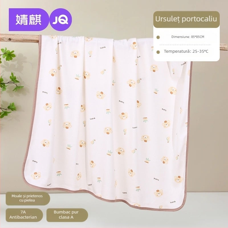 Jingqi Pătură de Înfășat pentru Nou-născuți din Bumbac 100% – Subțire, Toate Sezoanele, Tip A