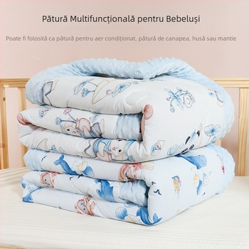 Pătură de alinare din bumbac tricotat pentru nou-născuți și copii