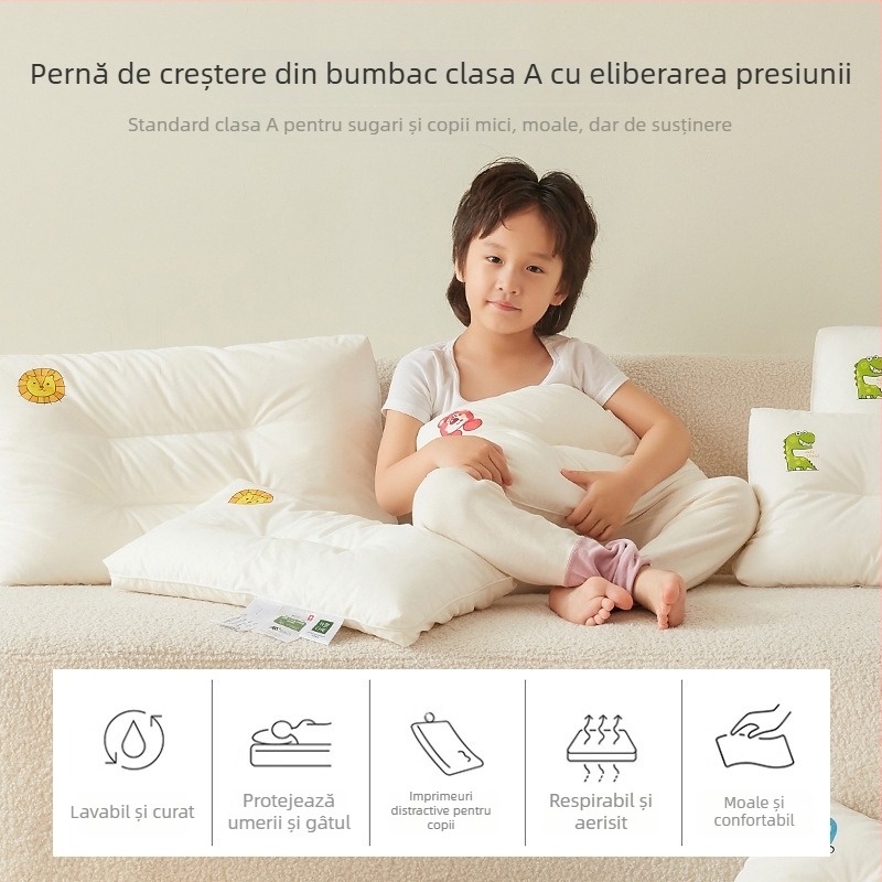 Pernă pentru copii din bumbac 100% cu design de desene animate