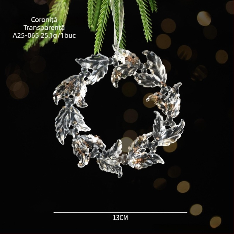 Pandantiv din acrilic, cristal cu fulg de zăpadă pentru decor de Crăciun, scenă, accesoriu DIY