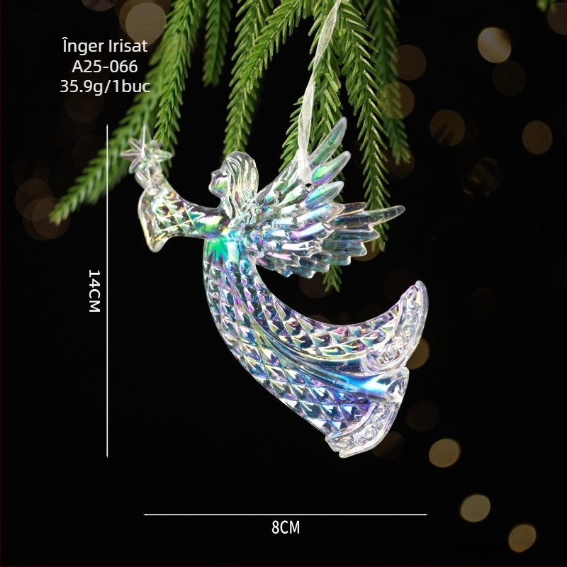 Pandantiv din acrilic, cristal cu fulg de zăpadă pentru decor de Crăciun, scenă, accesoriu DIY