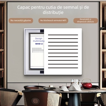 Tablou decorativ pentru cutia de contoare electrice cu decupaje, versiune verticală pentru cutia multimedia, capac minimalist modern pentru panoul de joasă tensiune