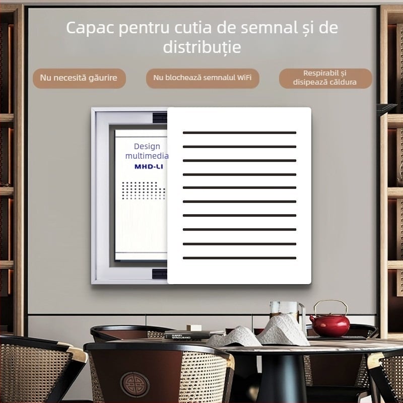 Tablou decorativ pentru cutia de contoare electrice cu decupaje, versiune verticală pentru cutia multimedia, capac minimalist modern pentru panoul de joasă tensiune