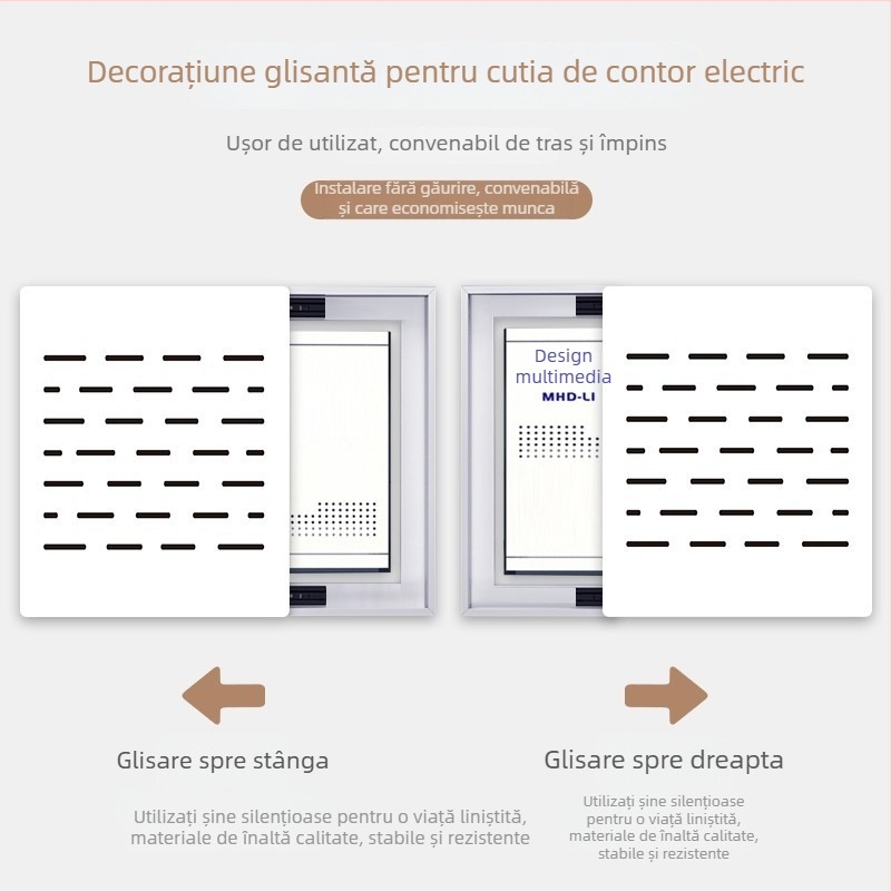 Tablou decorativ pentru cutia de contoare electrice cu decupaje, versiune verticală pentru cutia multimedia, capac minimalist modern pentru panoul de joasă tensiune