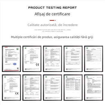 9882(RD) Microscop portabil de buzunar cu lampă LED și detecție UV pentru bancnote, mărire 60×, pentru identificarea bijuteriilor și relicvelor culturale