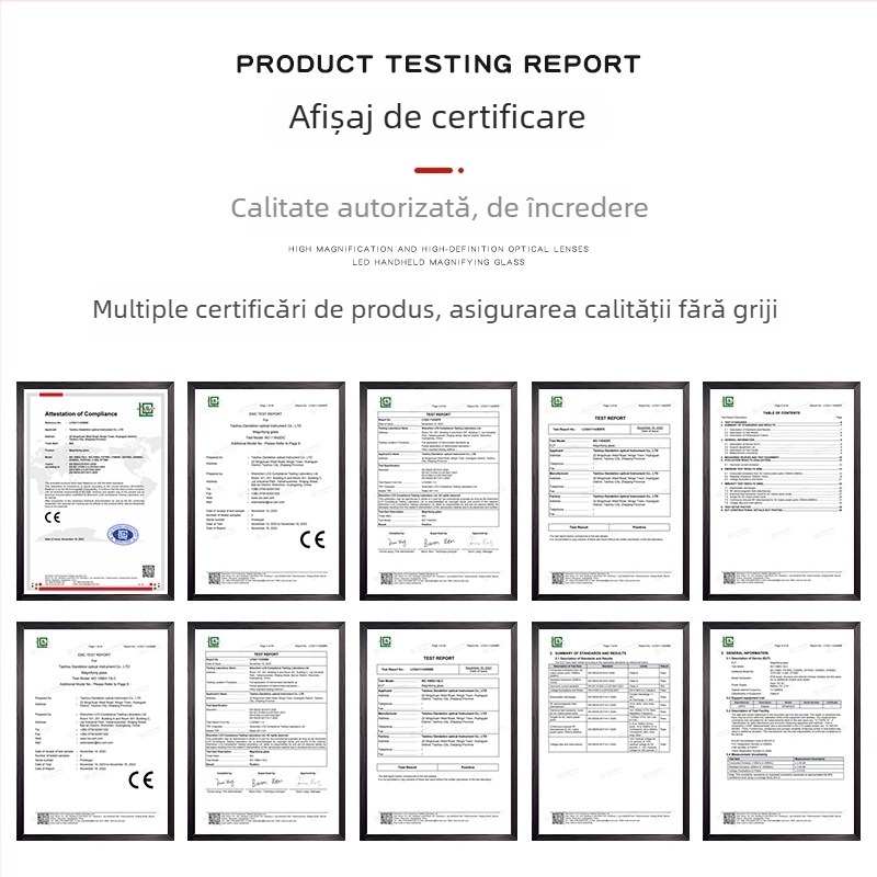 9882(RD) Microscop portabil de buzunar cu lampă LED și detecție UV pentru bancnote, mărire 60×, pentru identificarea bijuteriilor și relicvelor culturale