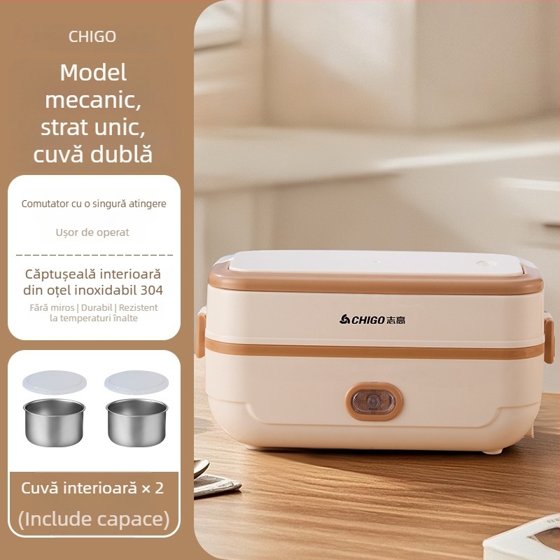 Cutie de prânz electrică pentru birou, încălzire automată și izolație termică