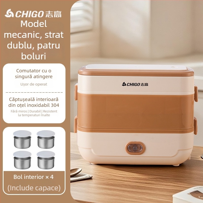 Cutie de prânz electrică pentru birou, încălzire automată și izolație termică