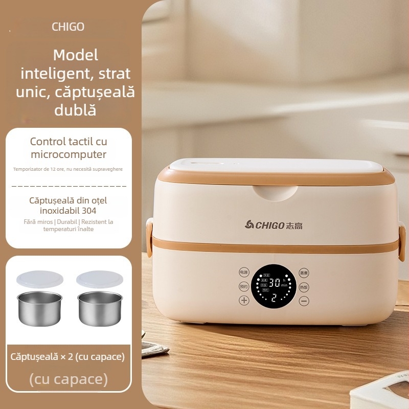 Cutie de prânz electrică pentru birou, încălzire automată și izolație termică