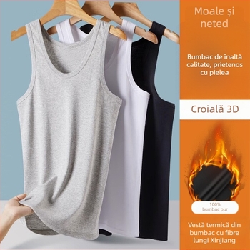Top din bumbac 100% pentru bărbați, fără mâneci, respirabil, stil sport, pentru primăvară și vară