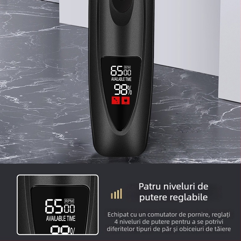 Chaoer Mașină de tuns pentru animale de companie cu LCD, pentru câini și pisici, 4 niveluri de putere