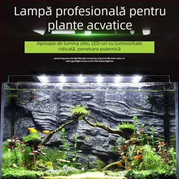 Lampă LED cu spectru complet pentru plante acvatice, impermeabilă, cu suport.