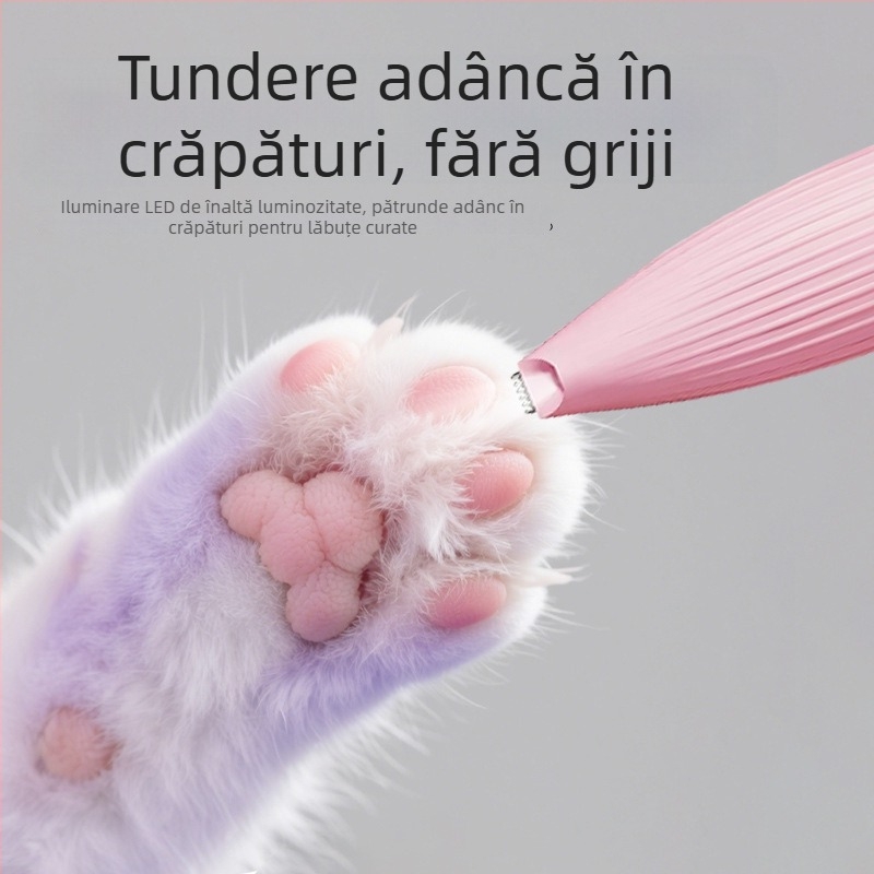 Aparat de tuns electric compact pentru lăbuțe de pisici și câini, reîncărcabil